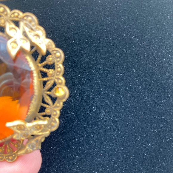 Vintage brass and glass pendant - Picture 4 of 5